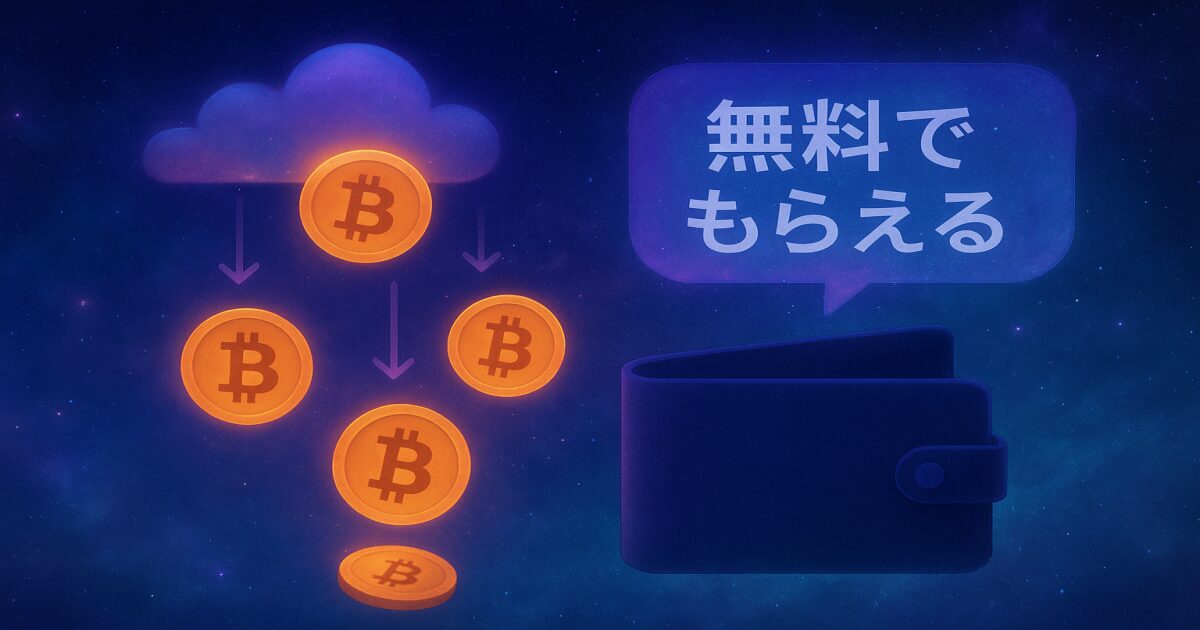 無料で暗号資産を貰えるエアドロップのイメージ